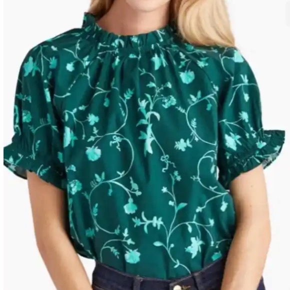 Hill House Tops Hill House Kit Top In Emerald Botanical Poshmark